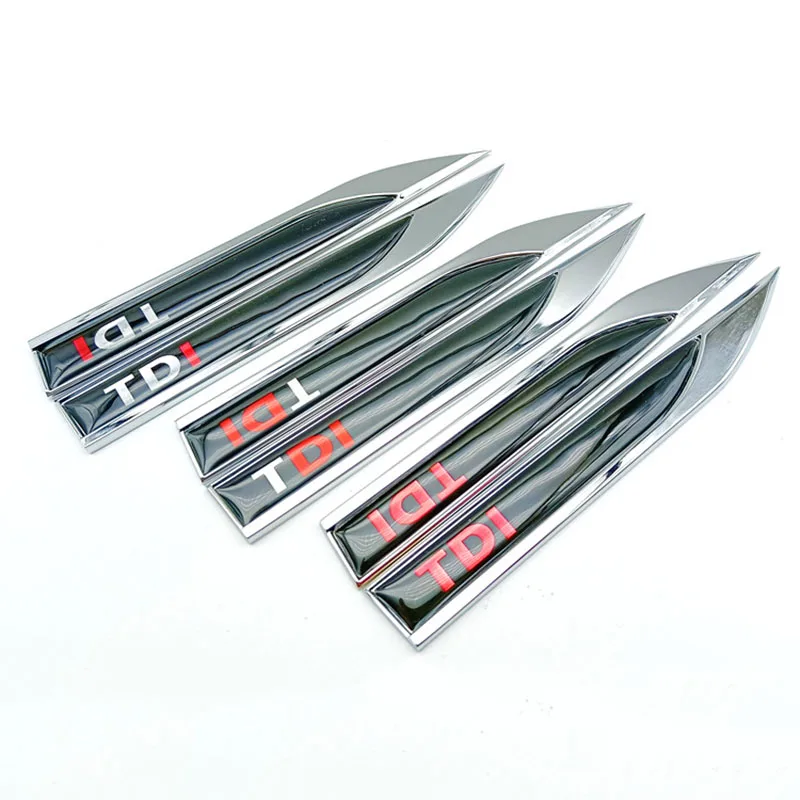 1 Paio 3D Metal Epoxy Car Emblem Tdi Logo Badge Fender Blade Decal Per Volkswagen Polo Golf 6 Passat B6 T5 Tsi Accessori Auto