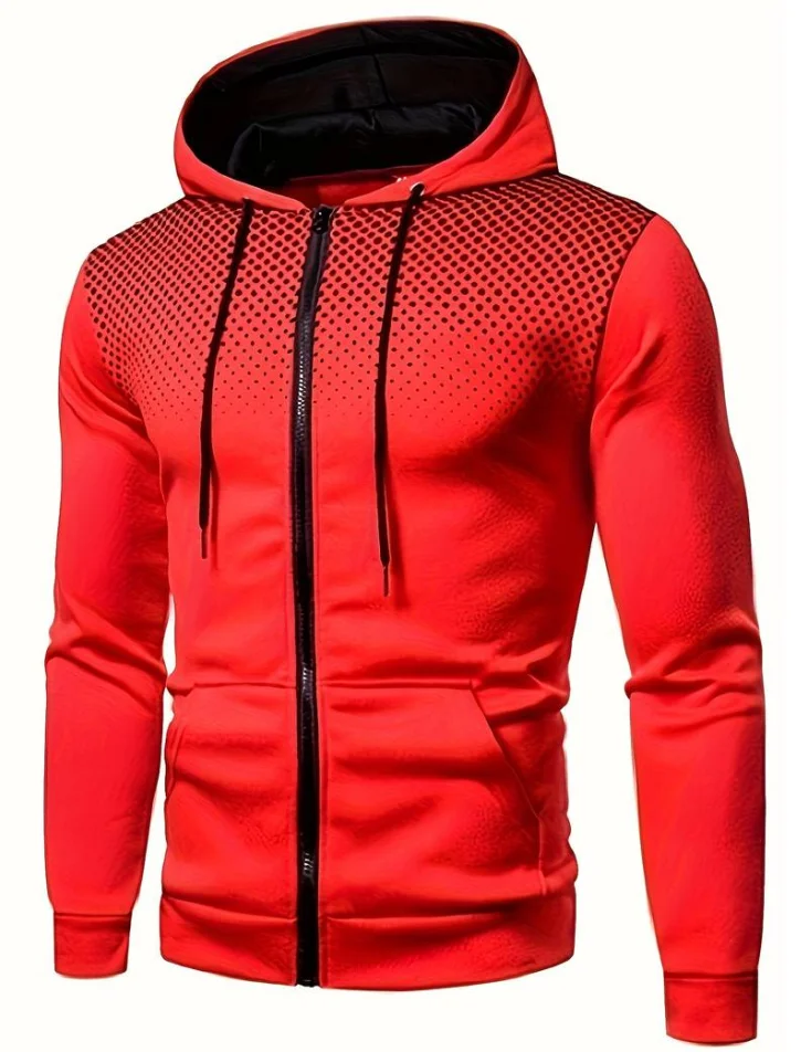 Winter Jacket Men Fashion Hoodies Long Sleeve Plus Size Men's Solid Casual Sports Casual Zippered Hooded Jacket Men Clothing