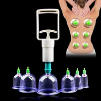 6Pcs Vacuum Cupping Sets with Pumping Gun Suction Cups Back Massage Body Cup Detox Anti Cellulite Cans Healthy Care Jars