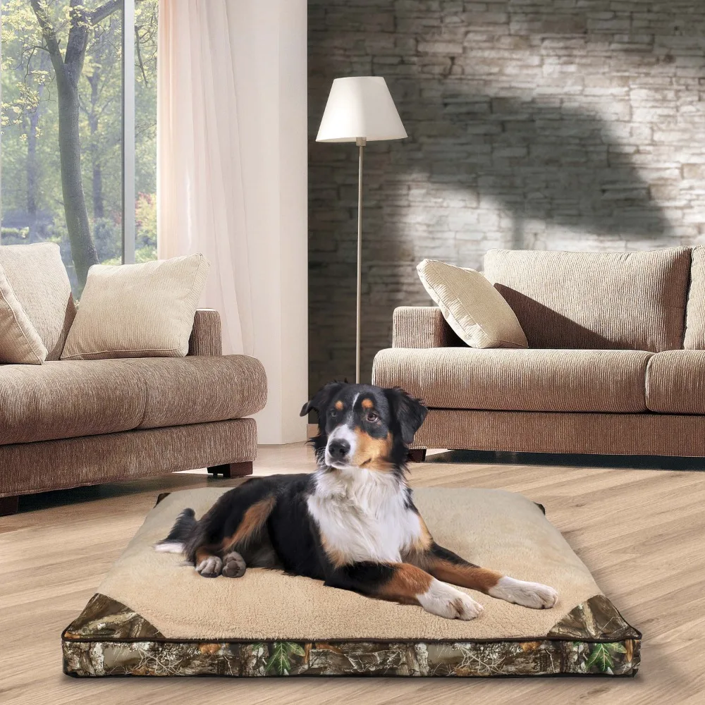 

Camo Dog Bed Banded Houses and Habitats Pet Bed for Dogs Cushion Supplies Things Mat Mattress Products Home Garden