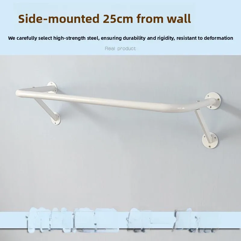 Wall-Mounted Iron Art Clothes Hanger Display Ra for Men's And Women's Clothing Stores round Tube Full-Length Side Hanging