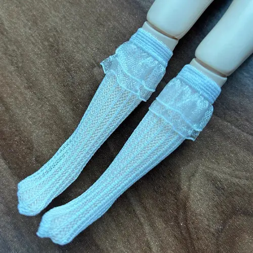 A Pair of Blyth Doll Lace Socks Cute Long White Sock for Blythe Licca Azone OB24 Pullip 1/6 Dolls Accessories Children Gifts - Image 9