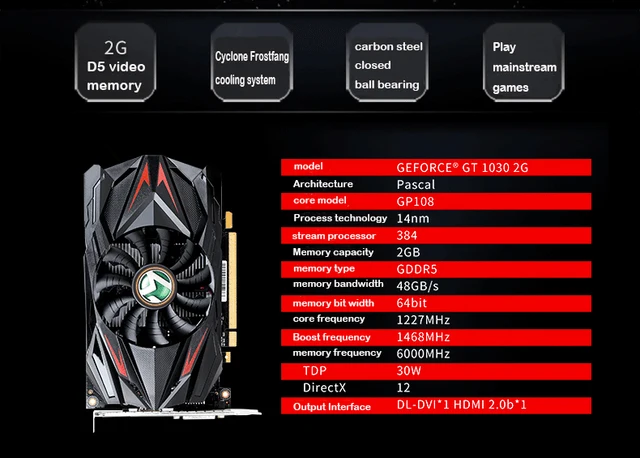 Gt1030 transformadores 2g para maxsun computador de memória vídeo lol  escritório jogo placa gráfica independente 1030 gddr5 100% testado -  AliExpress