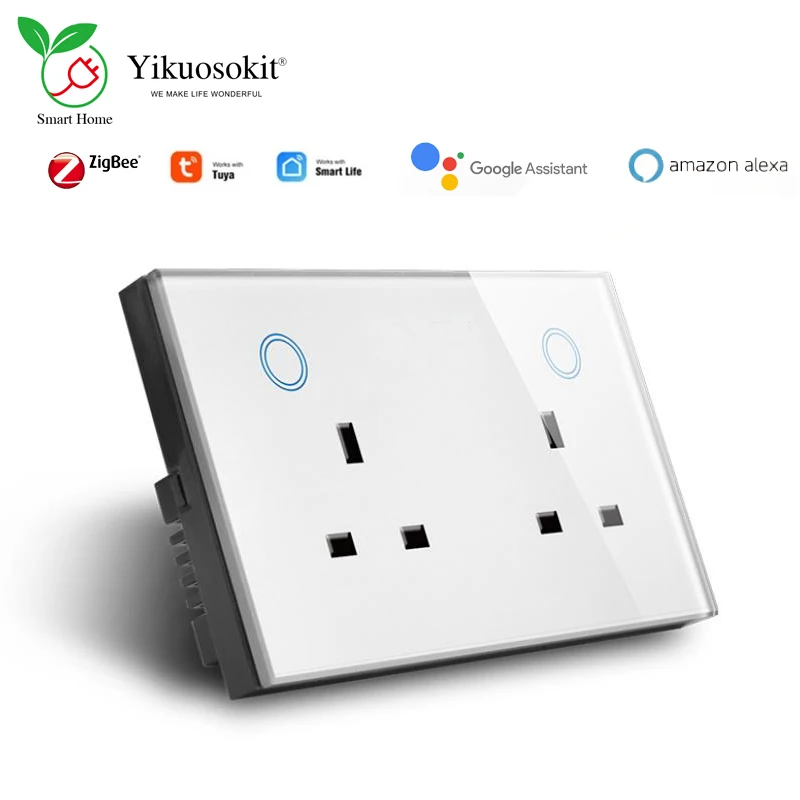 Zigbee 3.0 Smart Wall Socket With Uk Plugs Switch Tuya Smart Life App