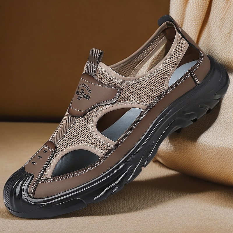 Breathable Sandals Hollow Mesh Hole Shoes Outdoor Non-slip Lightweight Sports Casual Beach Shoes Men's Sandals