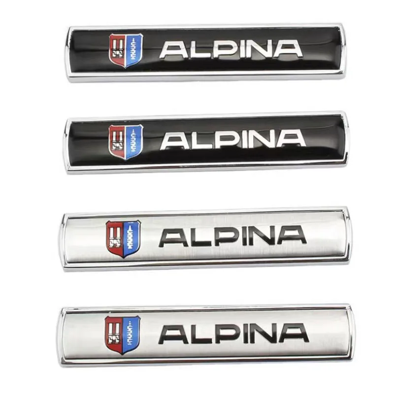 3D Metal Black Chrome Logo Alpina Emblem Car Fender Badge Trunk Decal Per Bmw E61 E63 Alpina Stikcer Accessori