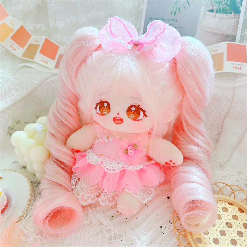 20cm Cute Pink Princess Doll Clothes Kawaii Idol Doll Outfit Accessories Pink Mesh Skirt Overall for Girls Soft Plush Toys Gifts ingoo mesh patchwork sexy sheer black bodysuit long sleeve ladies bodysuit overall romper party night club womens body suits top