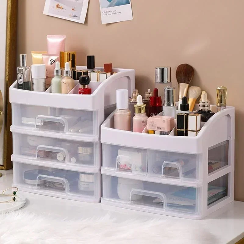 Multi-layer Cosmetic Storage Box Large Capacity Transparent Drawer Jewelry Makeup Organizer Nail Polish Container Desktop 2