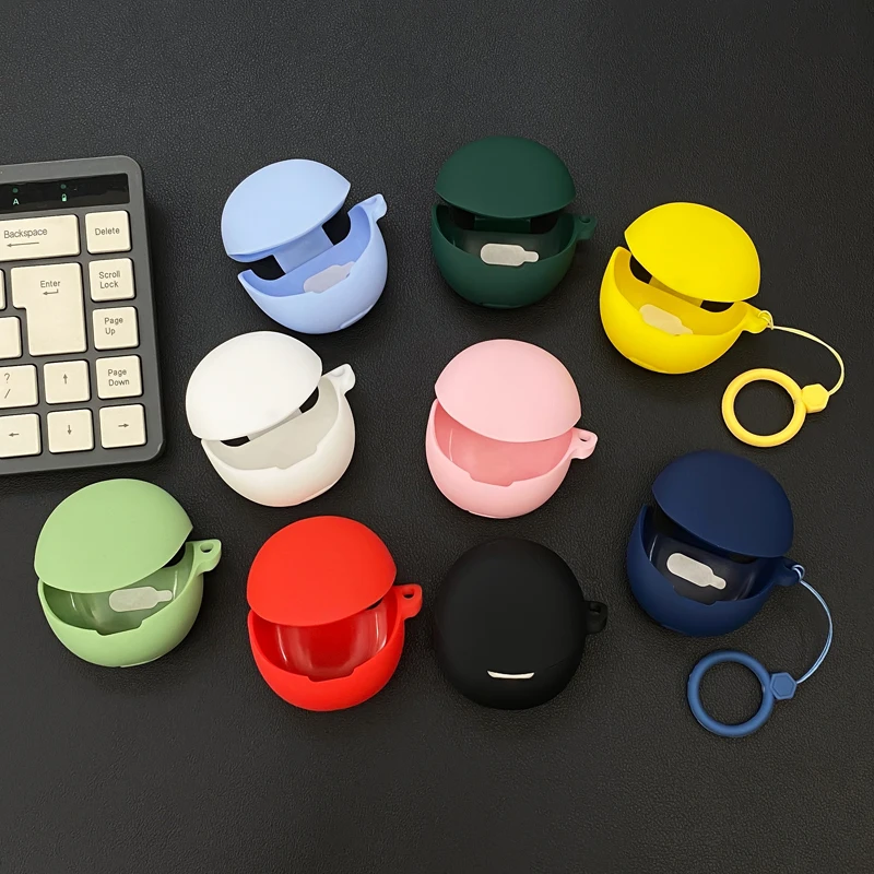 Shockproof Silicone Earphone Cover with Hook - Solid Color Accessories
