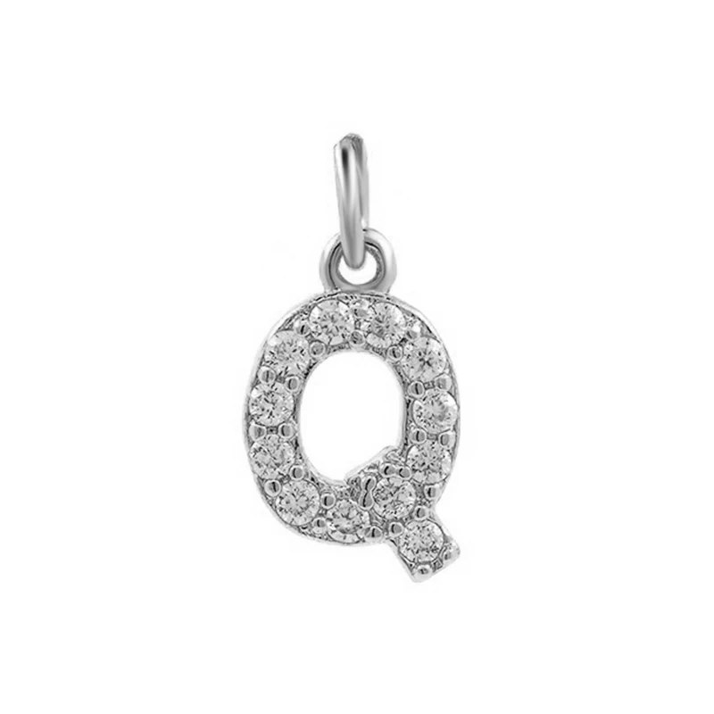 Silver Initial Letter Pendant Charms
