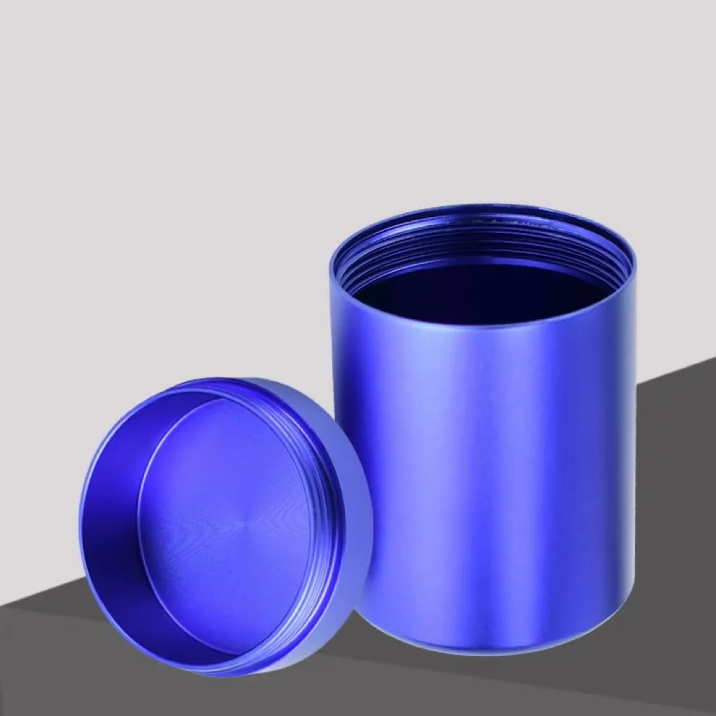 tea tin box tea canister Fashion Metal Aluminum Sealed Cans Portable Travel Tea Airtight Smell Proof Container Stash Jar Soild Color