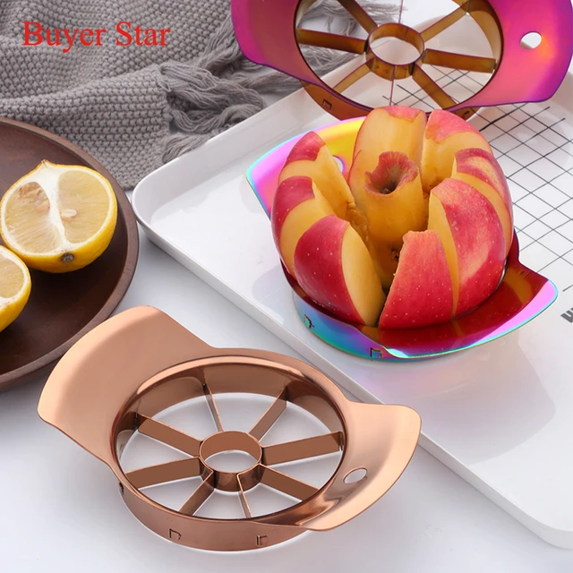 1pcs Gold Apple Cutter Slicer Stainless Steel Fruit Cutter Pear Peeler  Metal Vegetable Fruit Divider tools Bar Kitchen gadgets - AliExpress
