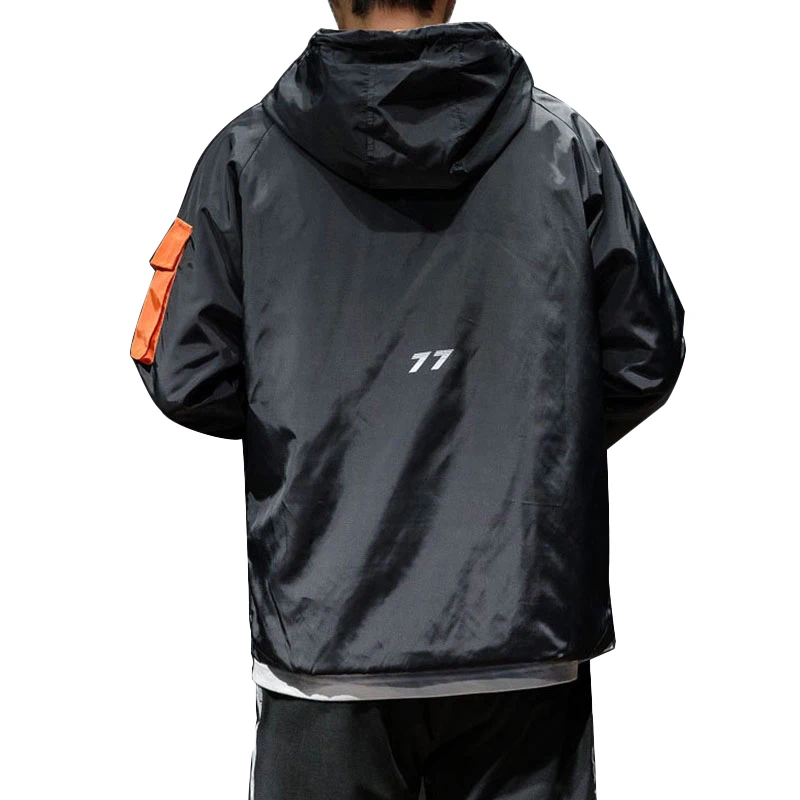 New Printed Fashion Men's Windproof Pullover Sweatshirt Pocket Hooded Pullover Youth Hip Hop Jacket