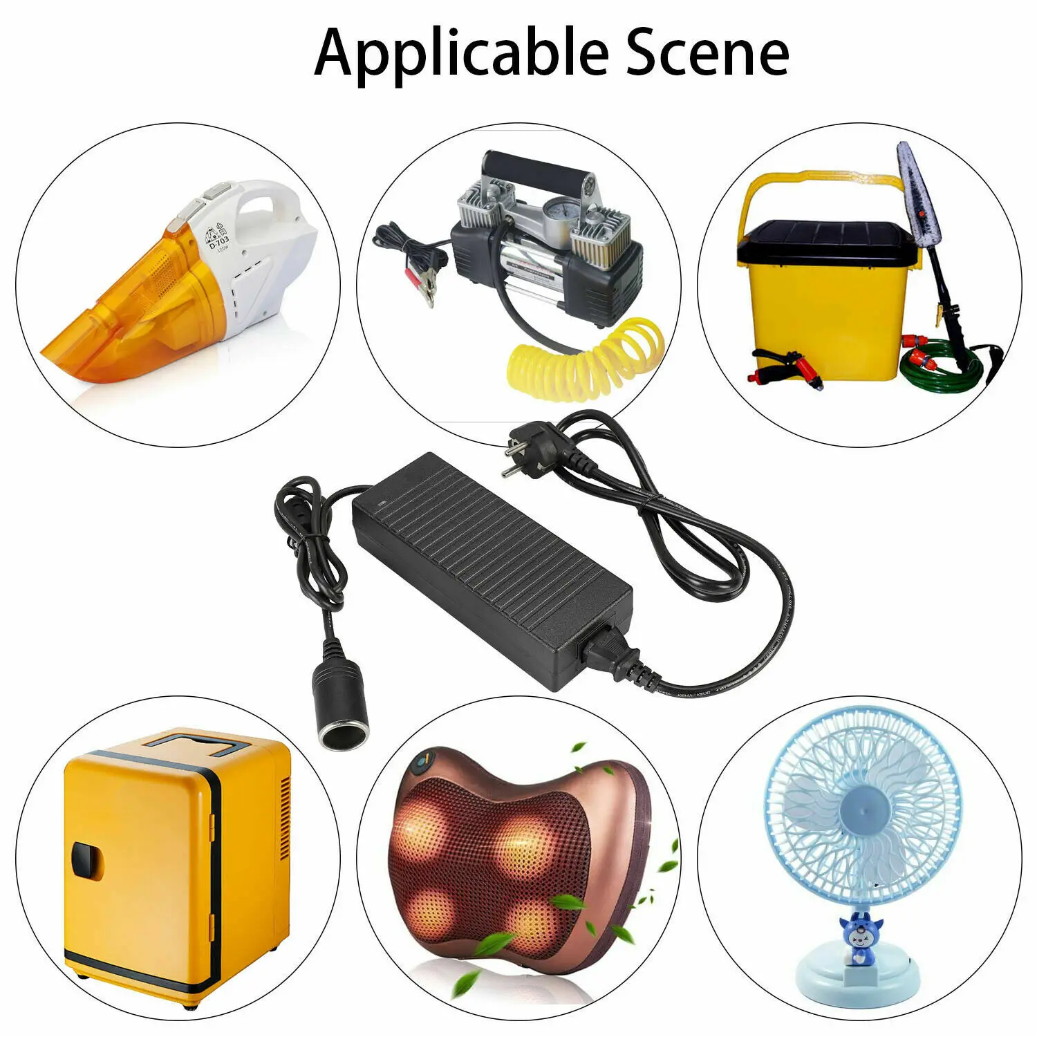 Adattatore Da 230V A Dc 12 V 10A Alimentatore Convertitore Accendisigari Inverter 12 V Volt Per Pompa D'Aria Per Auto