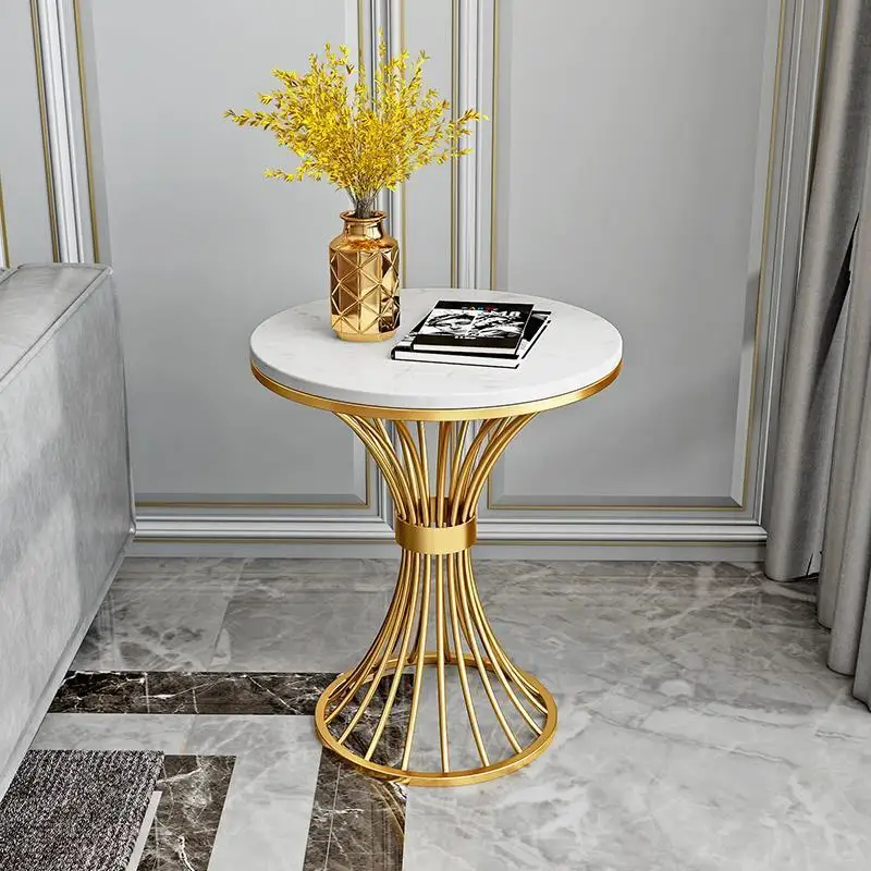 Black Modern Marble round side table living room sofa corner tables Business reception coffee table negotiating Luxury furniture