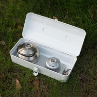 Camping Tool Storage Box with Handle Portable Carry Storage Box Anti-Slip Camping Toolbox Iron Box Camping Accessories 2
