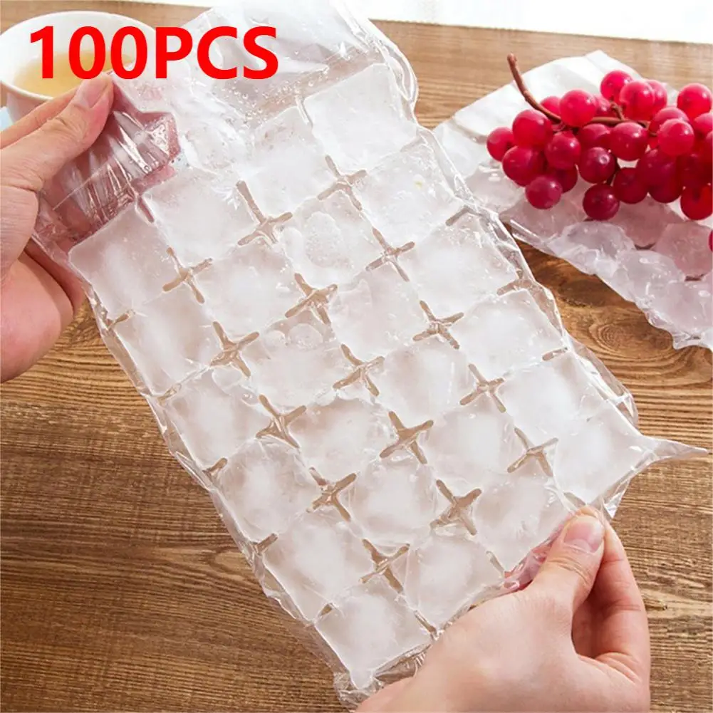 Ice Cream Bag 10-100Pcs Ice Mold Bags Disposable Ice-Making Bags Freezing Maker Ice Cube Bag Self-Seal Ice-making Mold For Summer DIY Drinking