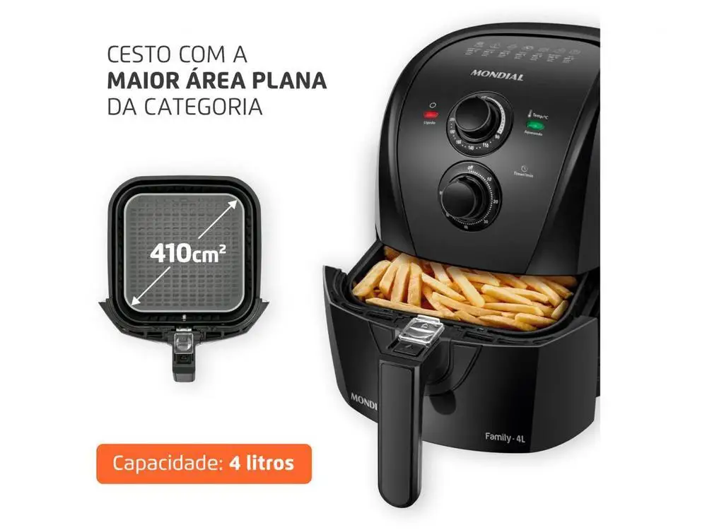 Fritadeira Elétrica sem Óleo/Air Fryer Mondial - 220V 4