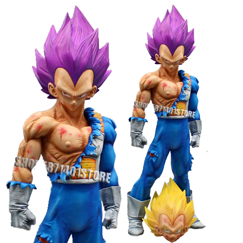 31Cm Dragon Ball Z Figure Gk Three Heads Cosmic Suit Battle Vegeta Action Figure Pvc Anime Model Collection Toys Gifts