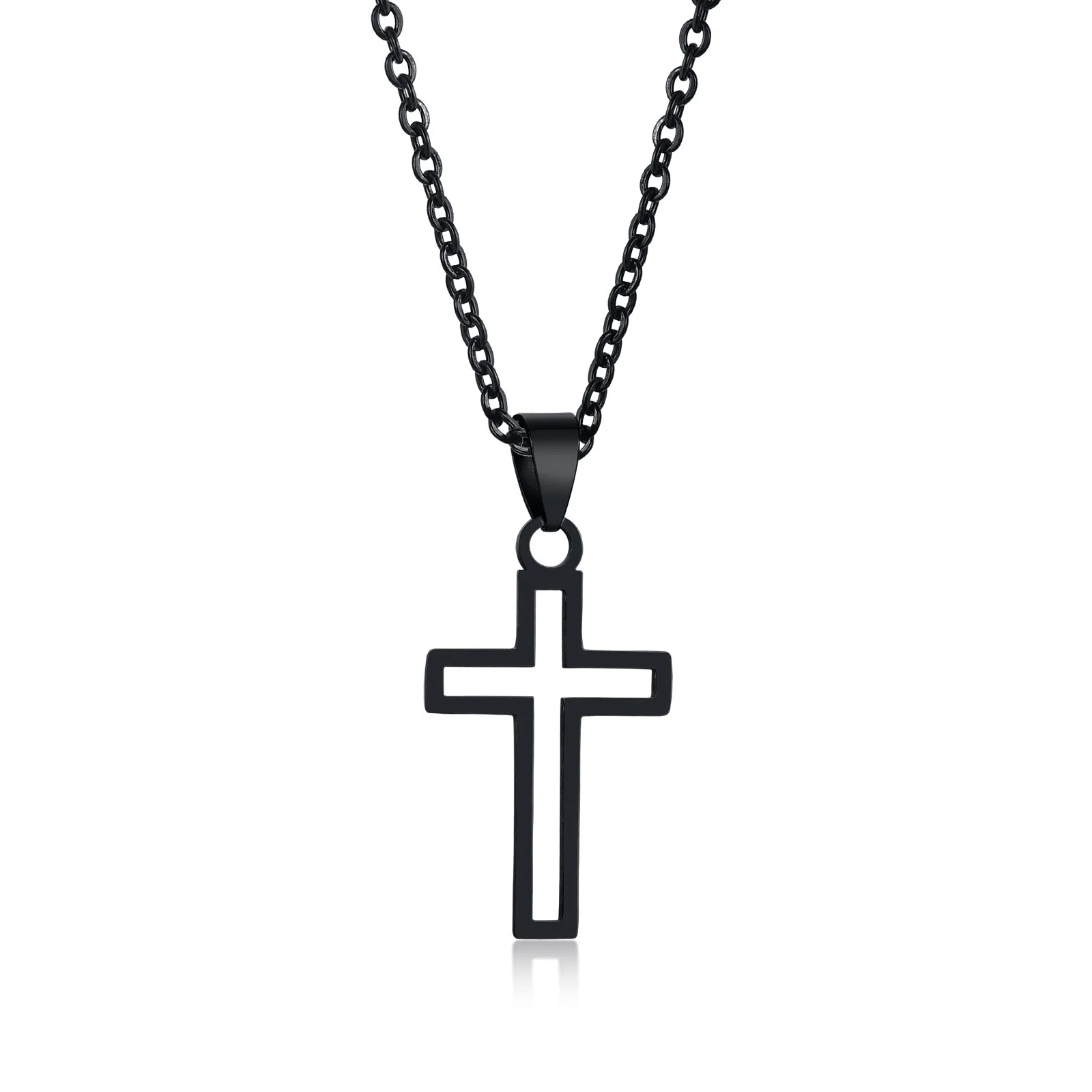Layered Silver Cross Necklace Men Waterproof Stainless Steel Chain Necklace  J021 | eBay