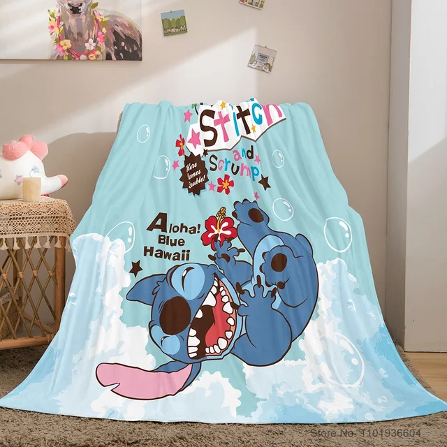 Lilo and Stitch Cartoon Bedding Throw for Bed divano culla Soft peluche  coperte in pile gettare ragazze bambini bambini regalo di natale