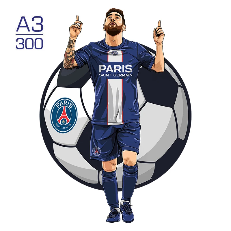 Puzzle  Football Star Wooden Jigsaw Sports Stars Puzzle for Kids Adults Educational Fabulous Gift 300 Pcs DIY Puzzle Toys 6
