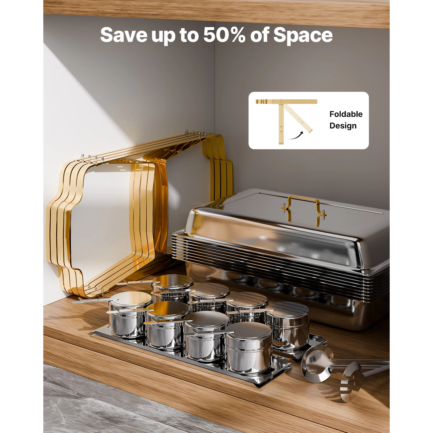 Stainless Steel Chafing Dish Buffet Set for Catering and Parties