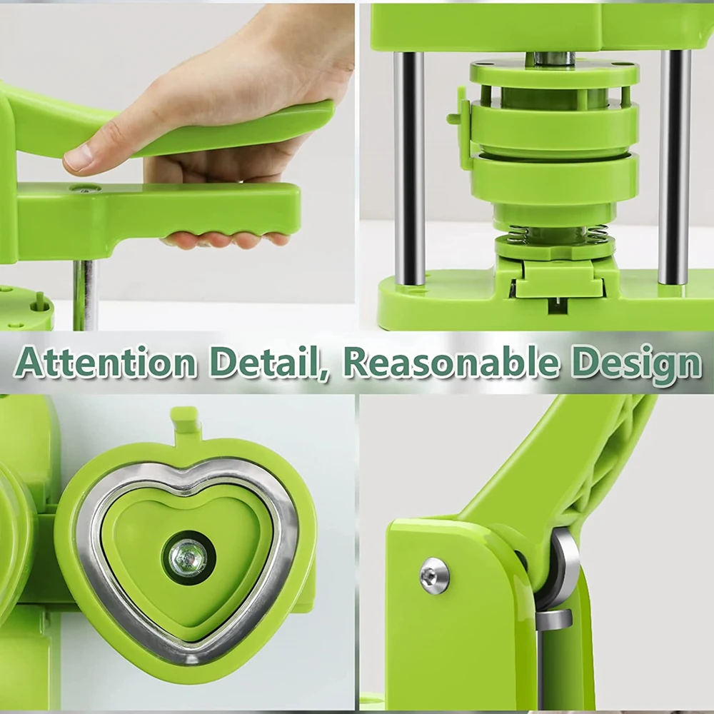 57MM Badges Button Maker Machine, Heart-Shaped Pin Badges Making Machine, DIY Pin Button Punch Press for Art Handicraft Making