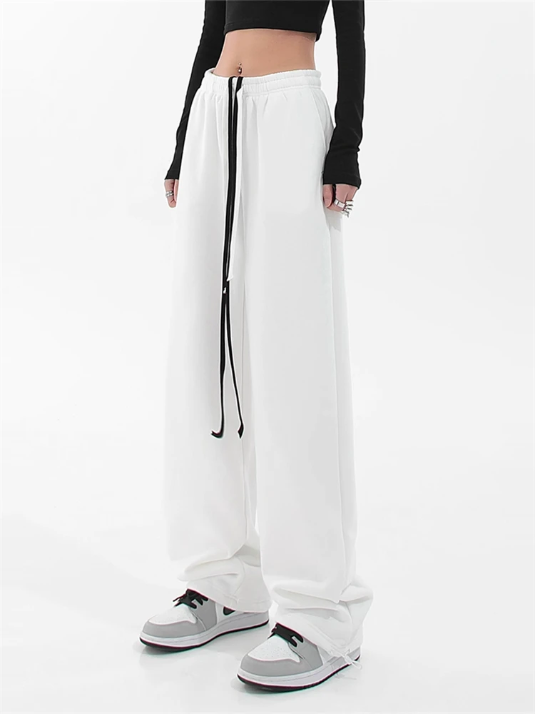 

2022 Autumn White Sweatpants Joggers Women Korean Style High Waist Tracksuit Casual Loose Pants Jogging Sports Trousers Female
