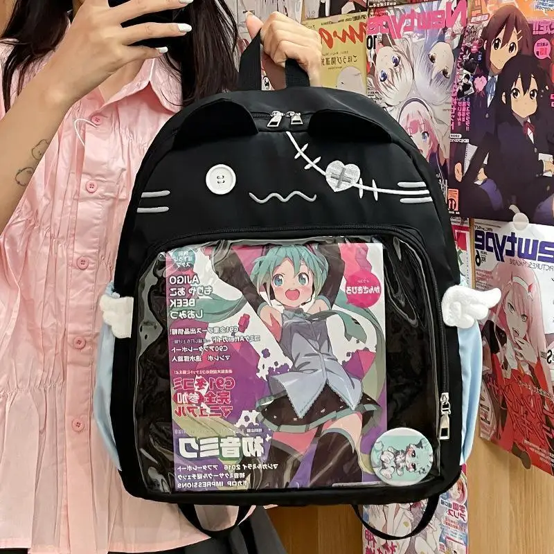 thumbnail image 1 of Mochilas Y2K para mujer, moda de gato, anime, bolsos japoneses, estilo académico transparente, mochila de gran capacidad, mochilas para mujer, 1 of 5