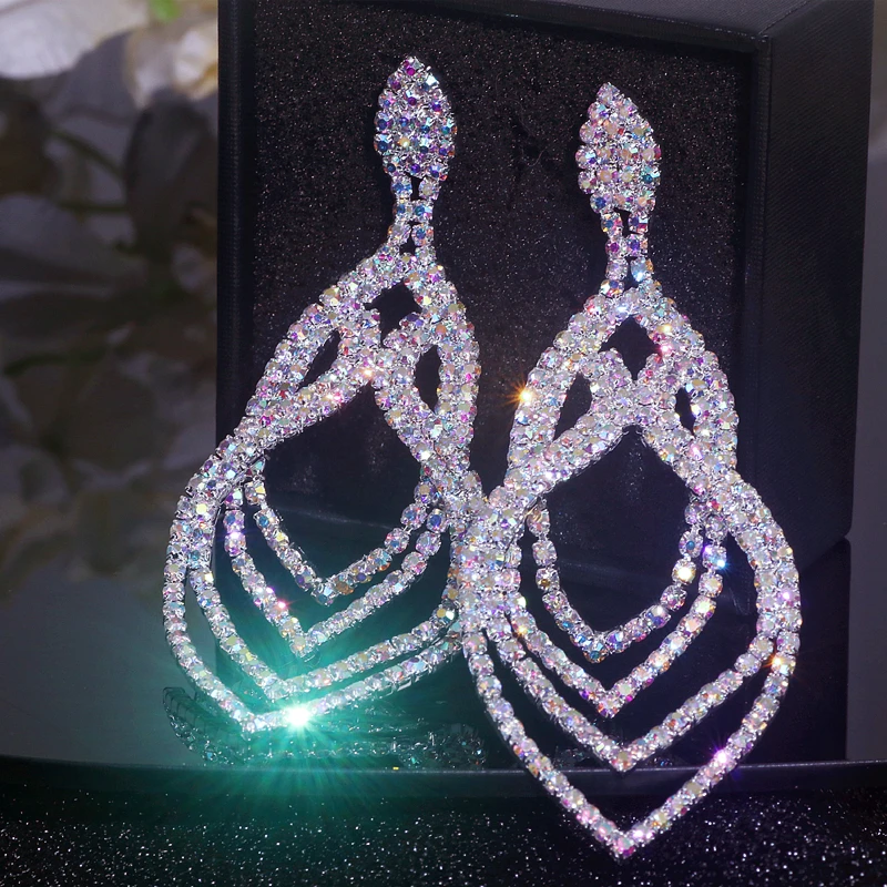 Rhinestone Wedding Jewelry | Rhinestone Drop Earrings