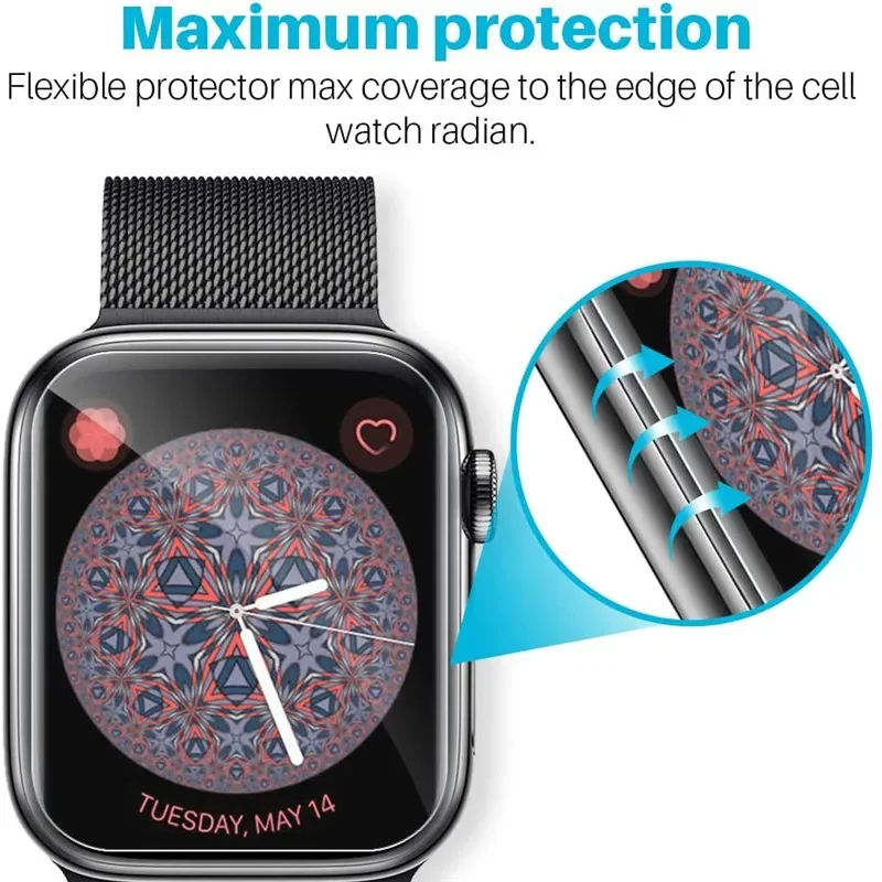 애플워치 시리즈 9 8 7 41 45mm용 하이드로겔 필름 1-5개, 애플워치 iWatch 6 5 4 3 2 1 SE 40mm 44 38 42mm용 스크린 보호필름