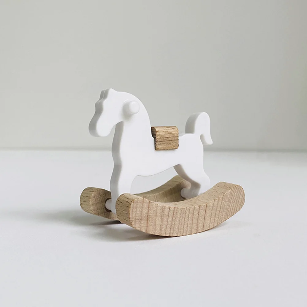 

Miniature Rocking Horse Doll House Furniture Model Miniature Rocking Small Horse Doll House Rocking-chair Adornment Layout Prop