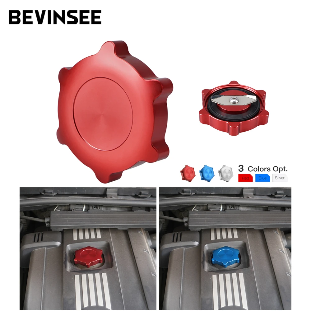 

BEVINSEE Oil Filler Neck Sealing Cap Aluminum For BMW E46 E90 E92 E60 E36 E39 E30 Z4 E85 E83 E53 E70 11128655331 11127509328