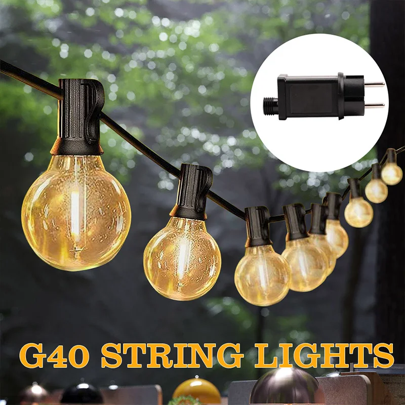 220V Shatterproof Waterproof 7.5M 10 LEDs G40 Ball String Lights &ndash; Patio/Pub/Xmas Decor, All-Year Plastic Lights