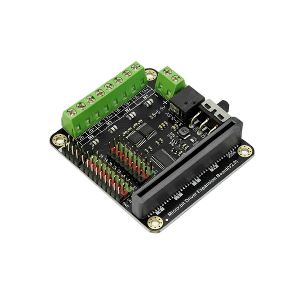 모터 드라이버 확장 보드 4방향 DC 모터 2방향 스테퍼 8방향 서보 9 GPIO HR8833 IIC 제어 DC3.5-5.5V(LED 표시기 포함)