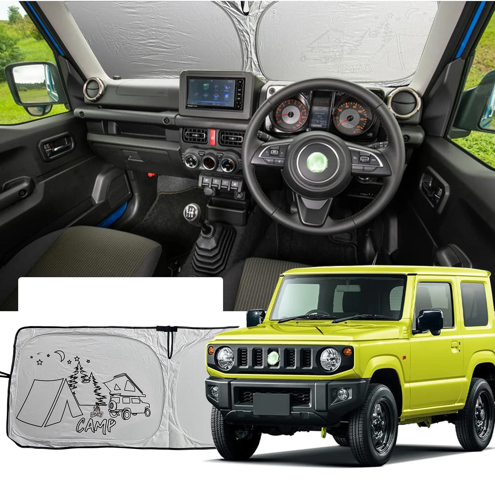 For Suzuki Jimny JB67w/JB47w Windshield Sunshades Heat Shield Visor Mat UV Rays Block Sun Shade Cover Accessories car sunshade,windshield sunshade,windshield sun shade