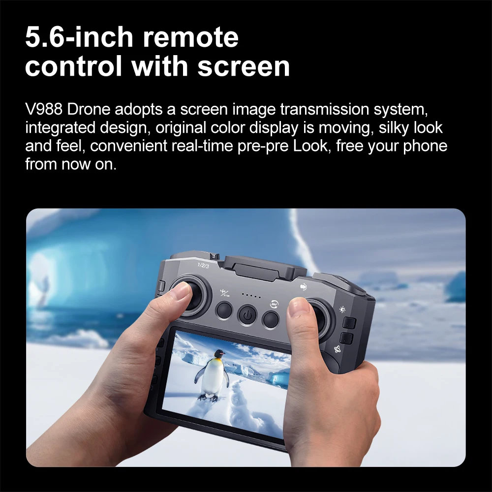 Nuovo Drone Fotocamera V988 Originale 8K Professionale con Schermo, Sotto i 249g, Telecomando, Quadricottero RC Brushless, Giocattolo - immagine 5