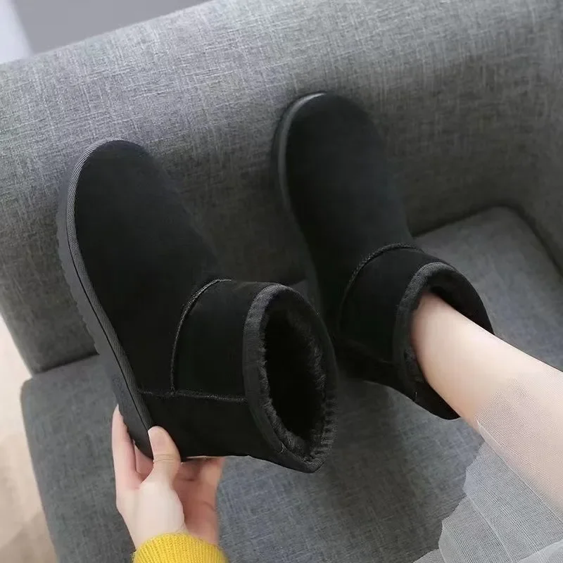 2023 New Women's Winter Warm Snow Boots Waterproof Anti-slip Cotton Women's Padded Thickened Platform Ankle Boots Botas Mujer