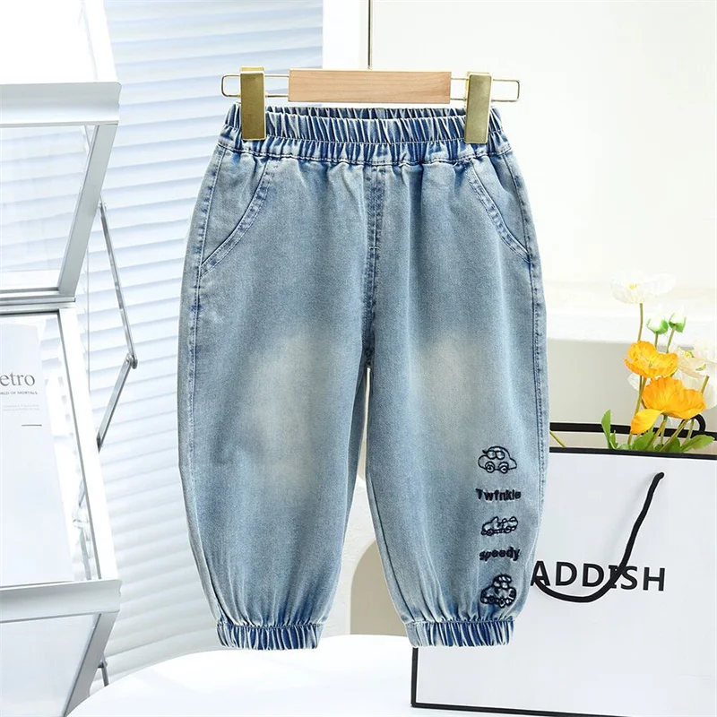 

Детские летние джинсовые брюки для мальчиков, на возраст 1-6 лет