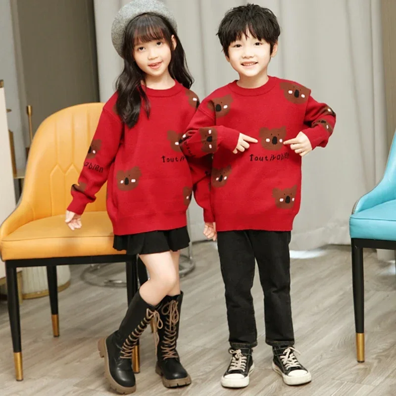thumbnail image 4 of Suéteres familiares a juego Otoño Invierno Mamá Hija Papá Hijo Prendas de punto Tops Pareja Conjunto Adultos Niños Hombres Mujeres Ropa de Navidad, 4 of 5