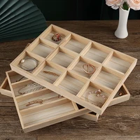 1PCS All Solid Wood Jewellery Tray Lattice Storage Tray Jewellery Loose Beads Bracelets Strings Jewellery Display Tray 1