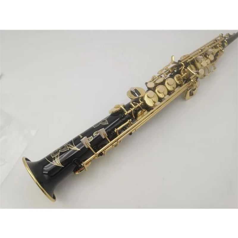 

Soprano Saxophone S-901 bB-Flat Straight Gold Lacquered Body musical instrument professional with Case Accessories