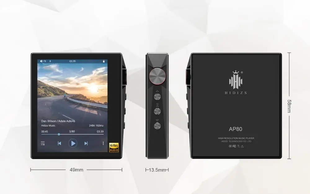 Hidizs AP80 HIFI MP3 Player Portable Touch Screen Sports Bluetooth Music MP3 Player