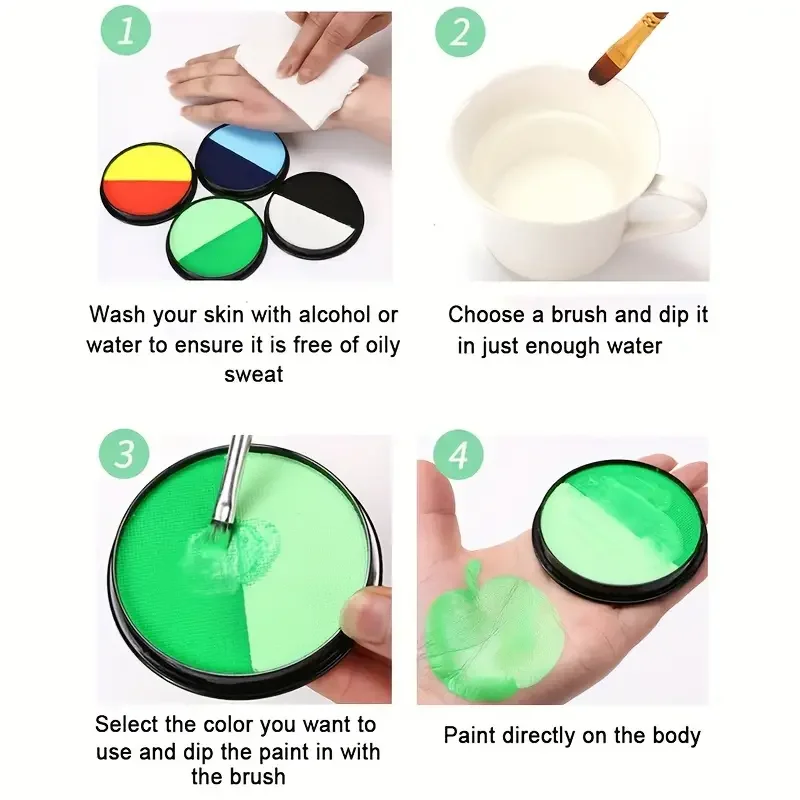 30g Double Color Water Based Body Face Paint DIY Body Painting For Cosplay Festival Opera Halloween Party Face Painting Makeup 6
