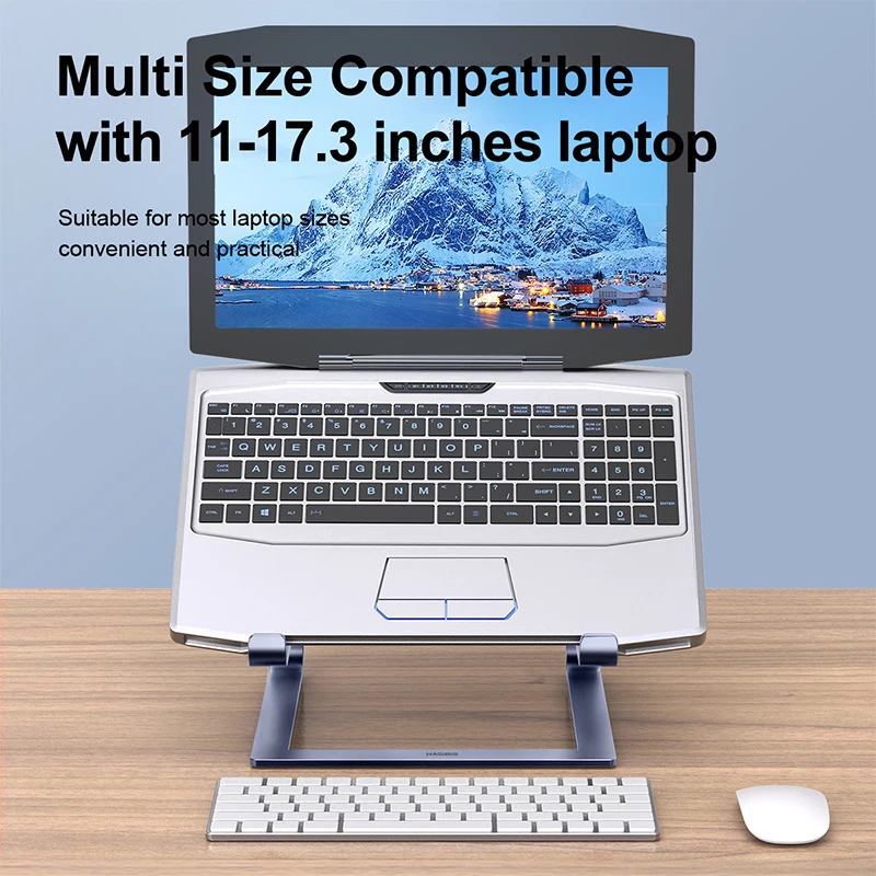 Hagibis-dobrável Ergonômico Suporte para Laptop Ajustável Riser de Alumínio Suporte para Notebook Portátil Mesa para 1117.3 Laptops - Imagem 3