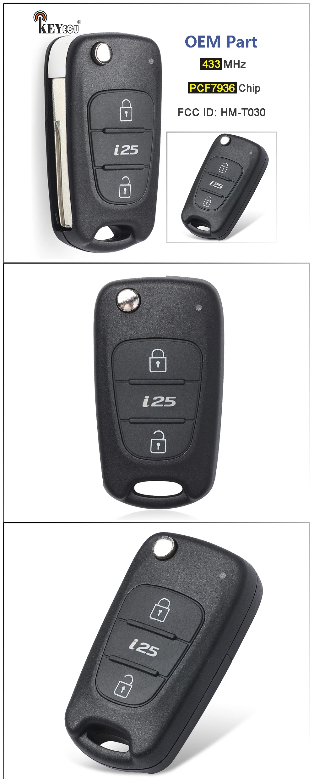 Il Chip di Keyforkess 433MHz PCF7936 HM-T030 l'oem parte il telecomando di chiave di vibrazione per Hyundai I25 2010 - S751f4e70e02540e8a76d63894c680d9cJ