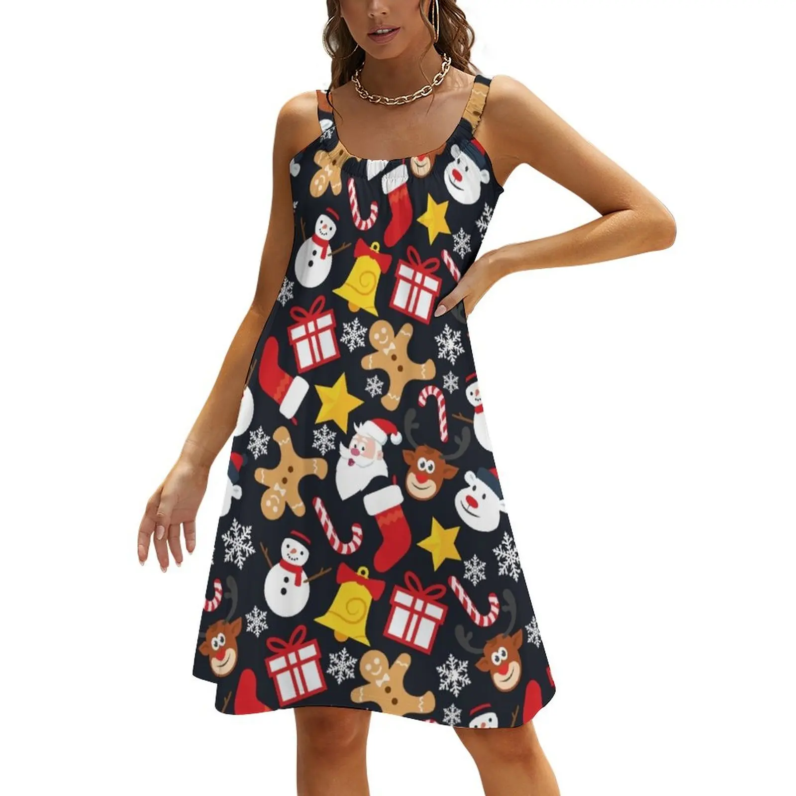 

Cool Christmas Collage Beach Sling Skirt women's summer jumpsuit beach dresses dresses for womens