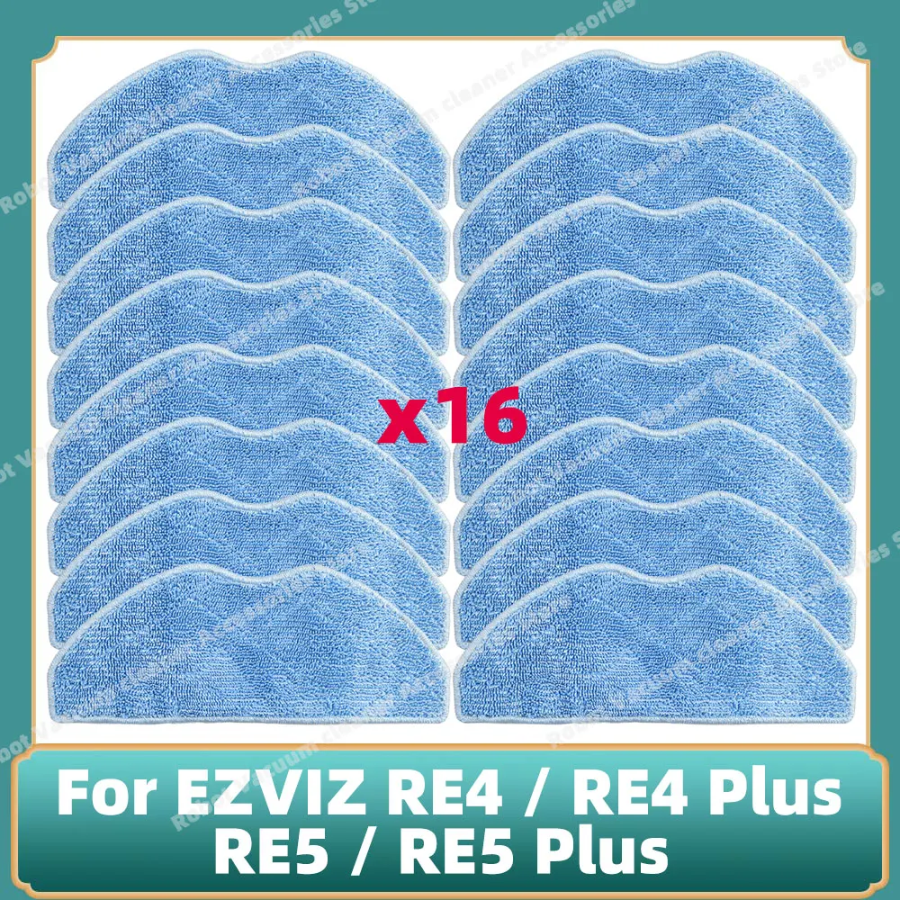 Zilimontt Panni mocio per aspirapolvere EZVIZ RE4/RE4 Plus/RE5/RE5 Plus, panni in microfibra per robot aspirapolvere, ricambi per robot aspirapolvere, accessori blu (confezione da 4