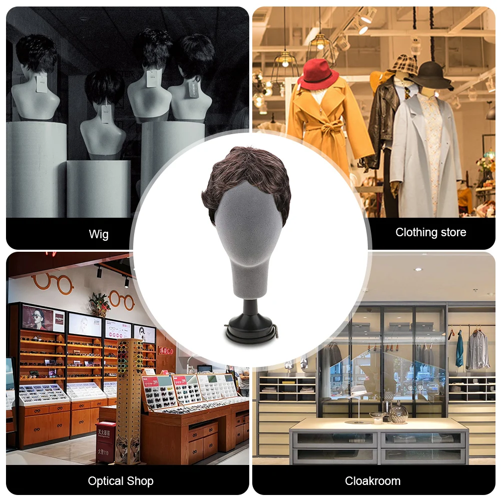 Practical Flocking Foam Head Model Wigs Hat Glasses Display Stand Holder Rack Male Female Mannequin Head Model Photograph Props